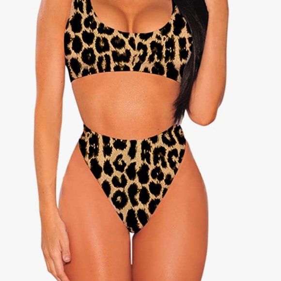 Pink Queen Other - Pink Queen Women's Crop Top High Waisted Cheeky Bikini Set Two Piece Swimsuits
